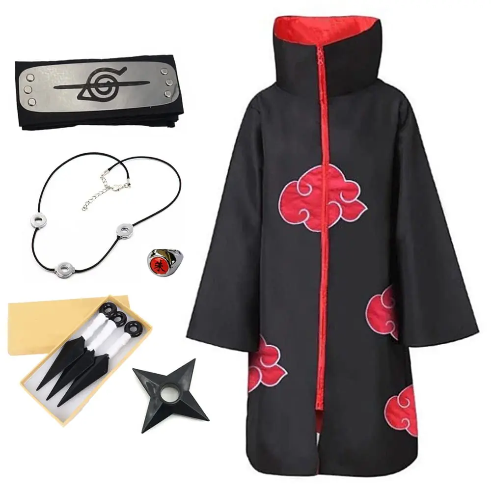 Anime Akatsuki Halloween Cosplay Costume Robe with Headband and Rings Cosplay Embroidered Uniform Ninja Costume
Anime Akatsuki Halloween Cosplay Costume Robe with Headband and Rings Cosplay Embroidered Uniform Ninja Costume