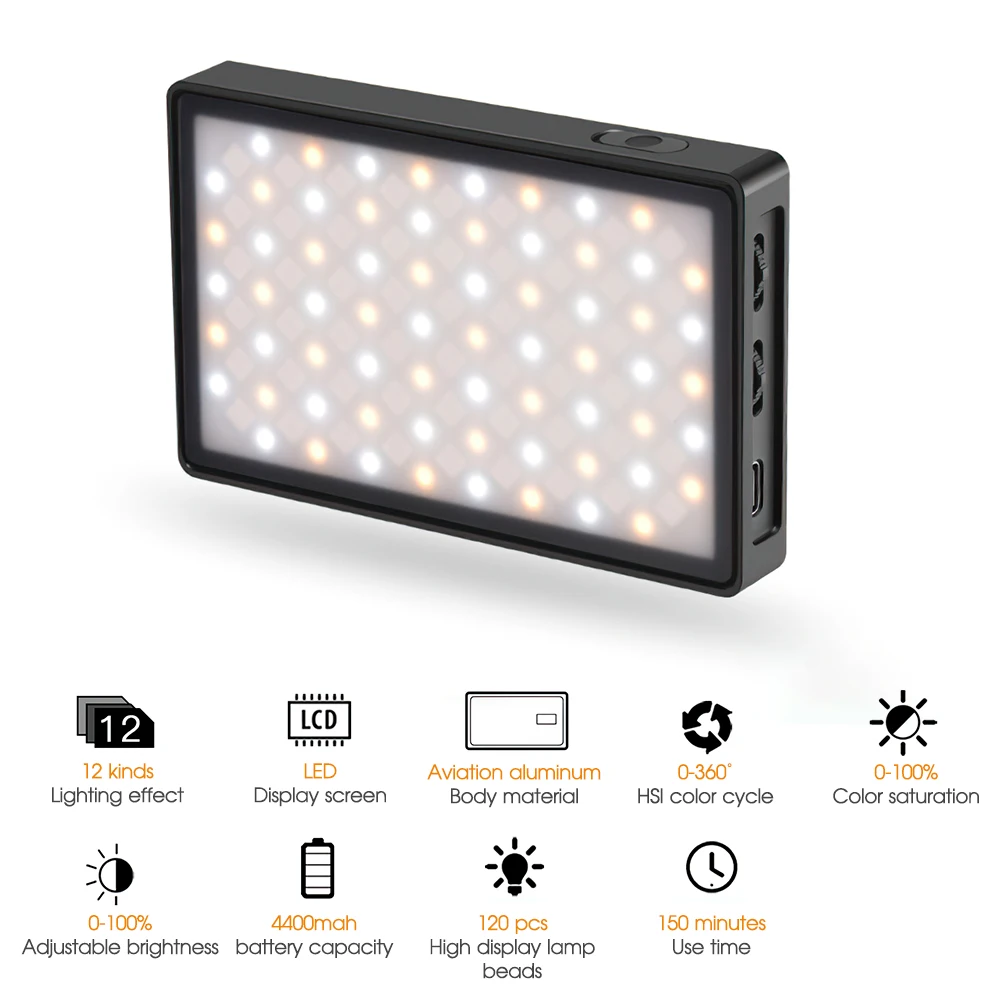 Mini Portable RGB Video Light Multifunctional Fill Light Dimmable 2500K-8500K Pocket Lamp for Studio Phtotography Lighting
Mini Portable RGB Video Light Multifunctional Fill Light Dimmable 2500K-8500K Pocket Lamp for Studio Phtotography Lighting