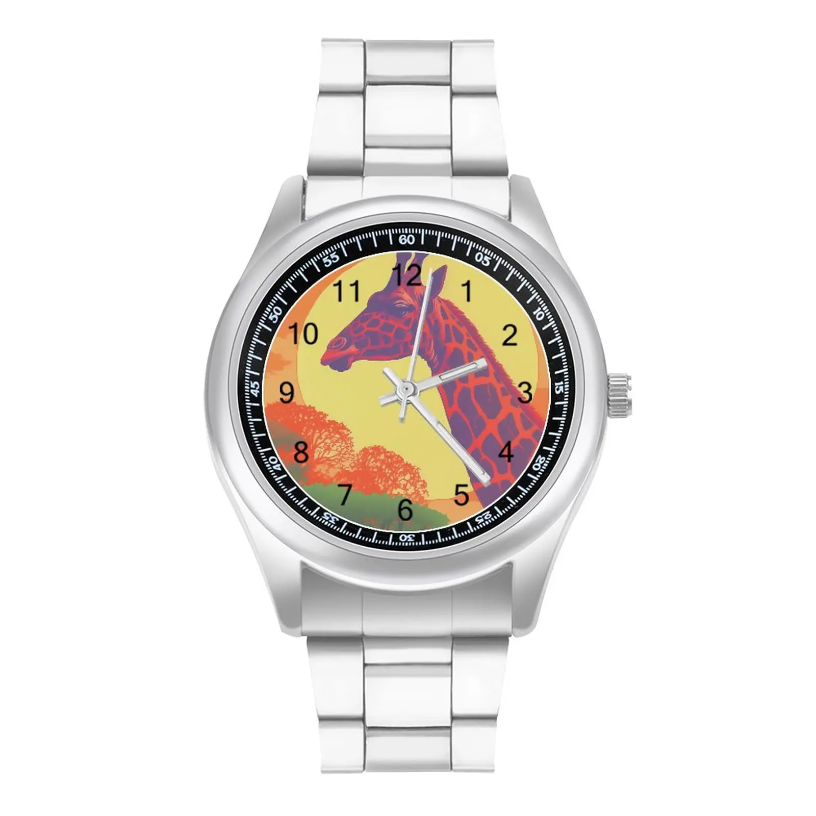 

Giraffe Quartz Watch Neo Fauvism Classy Men Wrist Watch Photo Stainless Travel Analog Wristwatch