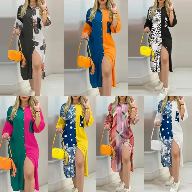 Summer Women's Casual Vintage Fashion Elegant Dress Fashion Streetwear Harajuku Women Dresses Single-breasted Long Shirt
Summer Women's Casual Vintage Fashion Elegant Dress Fashion Streetwear Harajuku Women Dresses Single-breasted Long Shirt