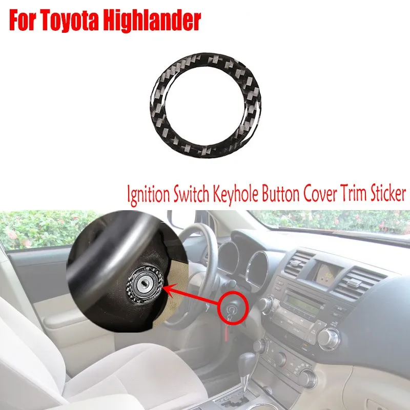 Для Toyota Highlander 2009-2013, внутренние детали из настоящего углеродного волокна для автомобиля, переключатель зажигания, отверстие для ключей, крышка кнопки, отделка, наклейка
Для Toyota Highlander 2009-2013, внутренние детали из настоящего углеродного волокна для автомобиля, переключатель зажигания, отверстие для ключей, крышка кнопки, отделка, наклейка