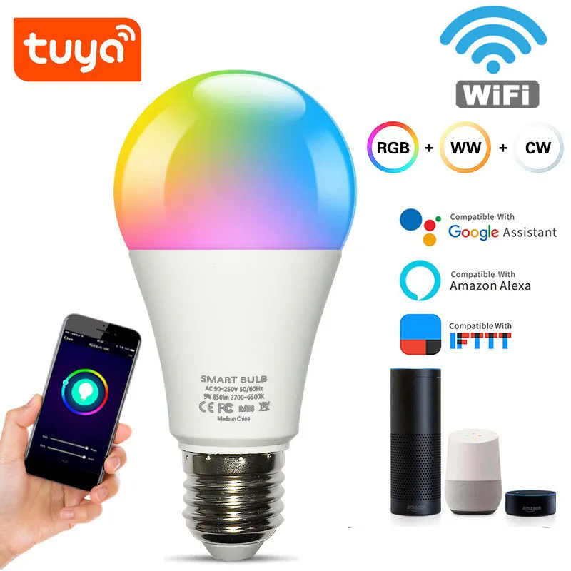 Tuya WiFi Smart Bulb Alexa Voice Control RGBCW Dimming Color 9W 10W E27 Bulb Smart Life 110V 240V Works With Alexa Google Home
Tuya WiFi Smart Bulb Alexa Voice Control RGBCW Dimming Color 9W 10W E27 Bulb Smart Life 110V 240V Works With Alexa Google Home
