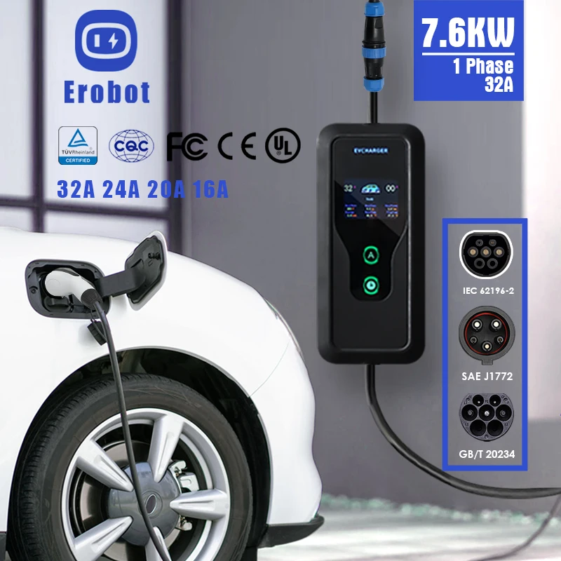 7Kw ECO Charging Station 220V 32A Power Charger For Vehicle Car Charger fast Charging Wallbox J1772 Type 1 lEC Type 2 GBT 20234
7Kw ECO Charging Station 220V 32A Power Charger For Vehicle Car Charger fast Charging Wallbox J1772 Type 1 lEC Type 2 GBT 20234