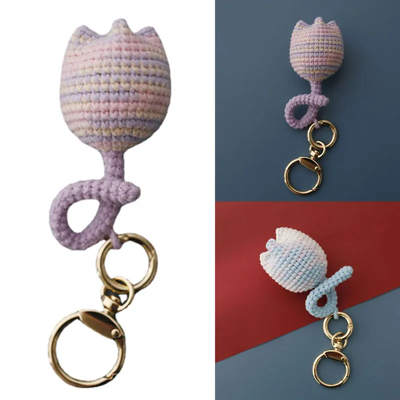 1PC Key chain Tulips flowers Key Ring Wool Knitting Cute Hand crocheting Women Key Chains Creative Pendant Handbag Key Ring
1PC Key chain Tulips flowers Key Ring Wool Knitting Cute Hand crocheting Women Key Chains Creative Pendant Handbag Key Ring