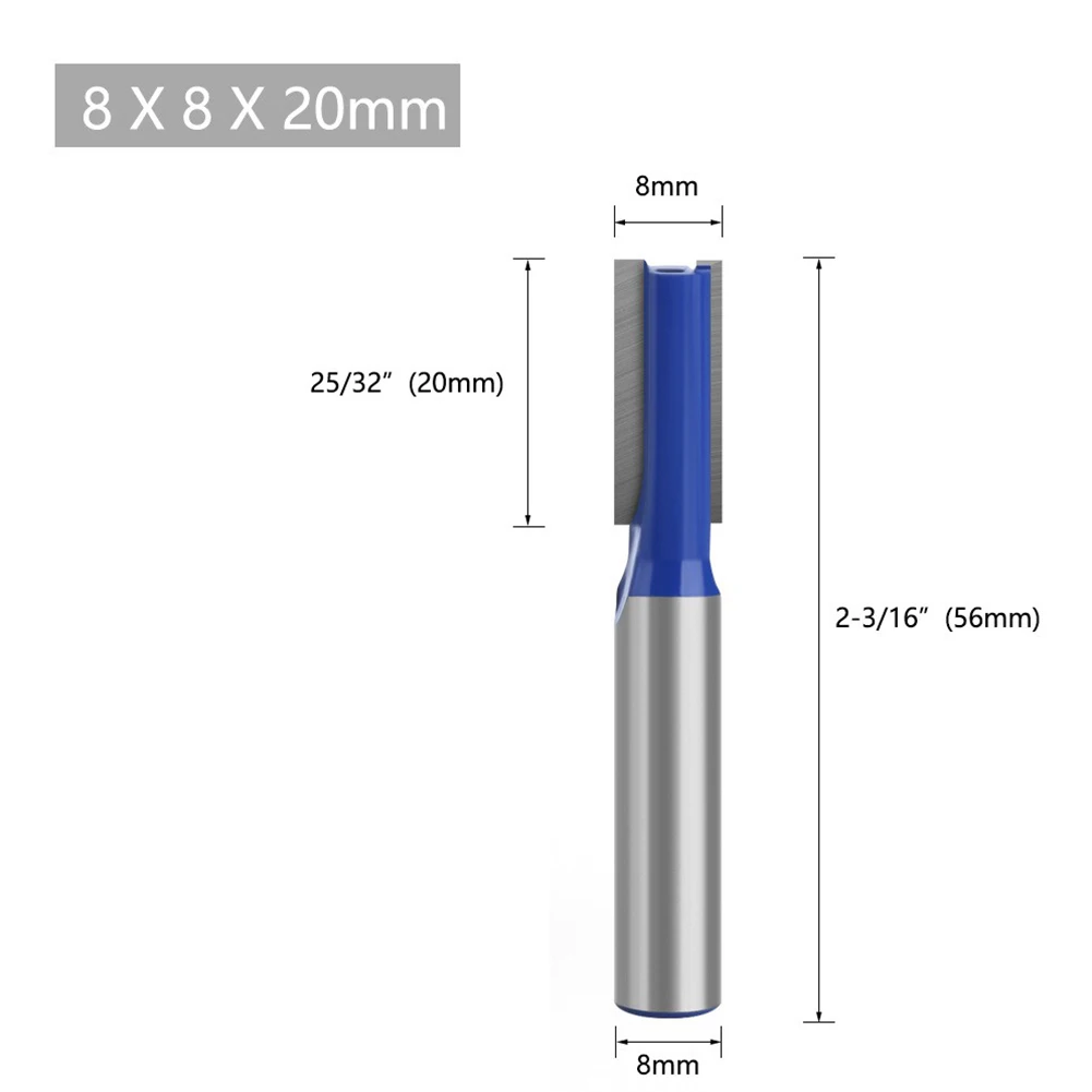 8mm Shank Straight Woodworking Router Bit Double Flute Wood Milling Cutter Tenon 5/6/8/10/12/14/18/20mm MDF Solid Carving Tools
8mm Shank Straight Woodworking Router Bit Double Flute Wood Milling Cutter Tenon 5/6/8/10/12/14/18/20mm MDF Solid Carving Tools