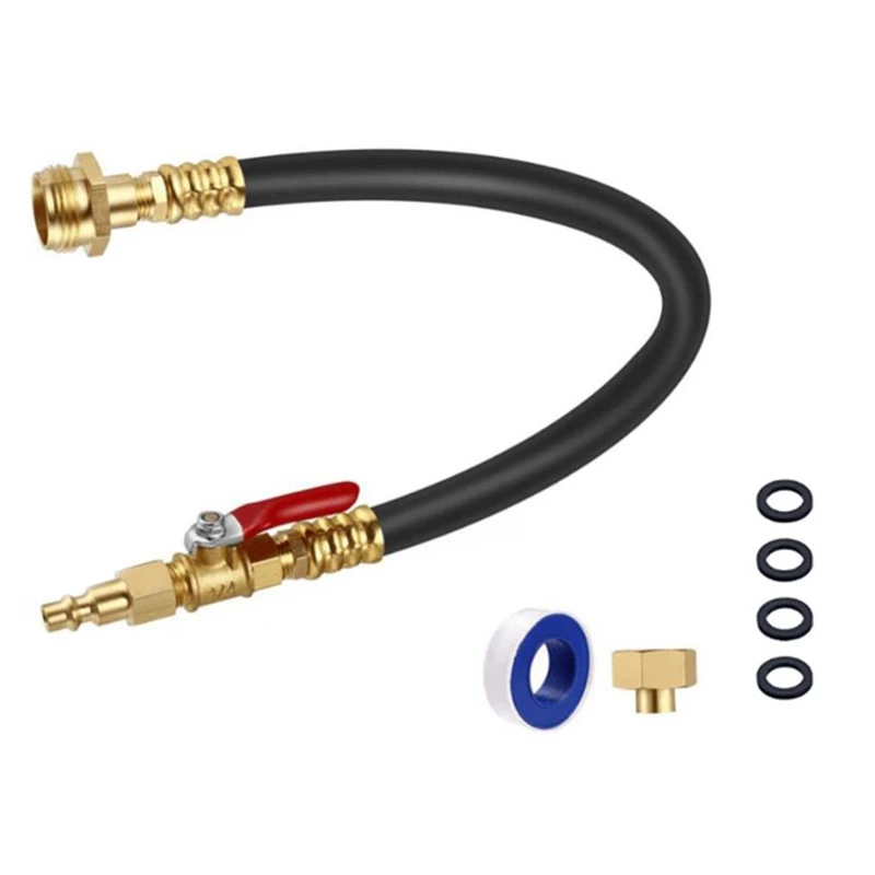 Winterize Blowout Adapter With Shut Off Valve, RV Winterizing Kit 20Inch Air Compressor Quick Connect Fitting Plug
Winterize Blowout Adapter With Shut Off Valve, RV Winterizing Kit 20Inch Air Compressor Quick Connect Fitting Plug