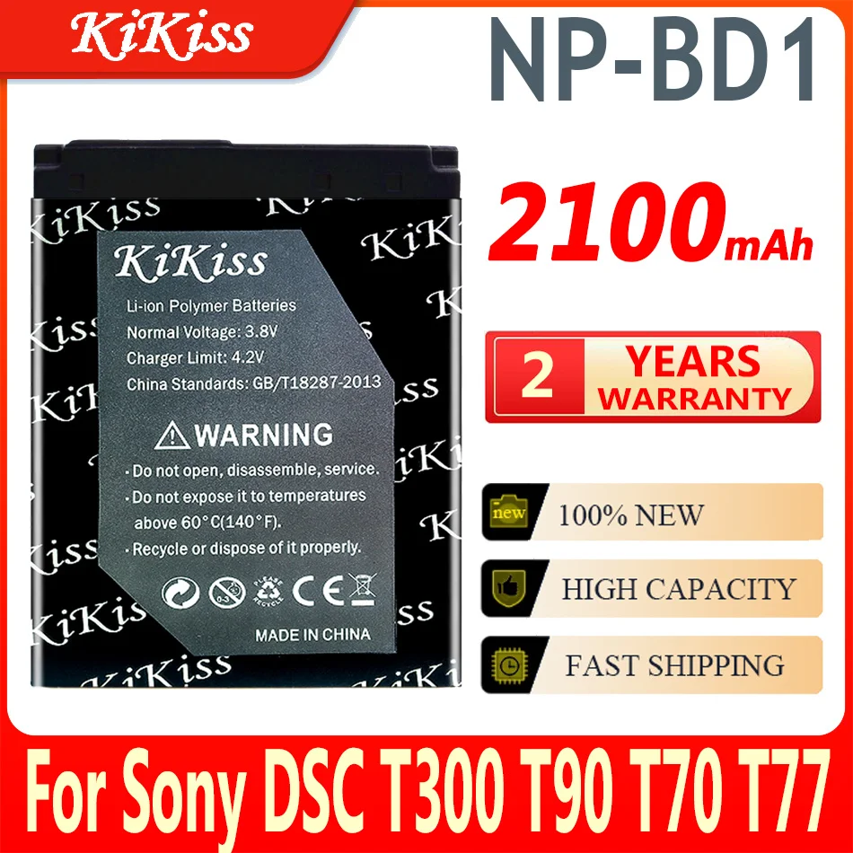 Аккумулятор 2100 мАч для Sony Cyber-shot NP-BD1 DSC-G3 DSC-T2 DSC-T70 DSC-T75 DSC-T77 DSC-T90 DSC-камера T500
Аккумулятор 2100 мАч для Sony Cyber-shot NP-BD1 DSC-G3 DSC-T2 DSC-T70 DSC-T75 DSC-T77 DSC-T90 DSC-камера T500