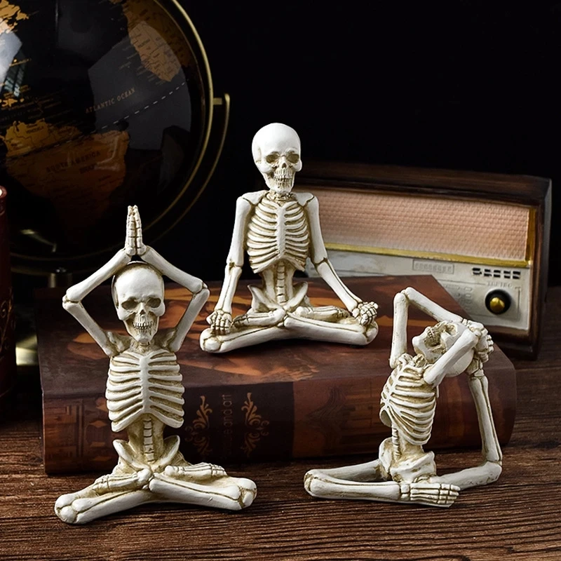 2022 New 15cm Halloween Yoga Character Skeleton Character Decoration Set Skull Resin Craft Home desktop ornaments
2022 New 15cm Halloween Yoga Character Skeleton Character Decoration Set Skull Resin Craft Home desktop ornaments