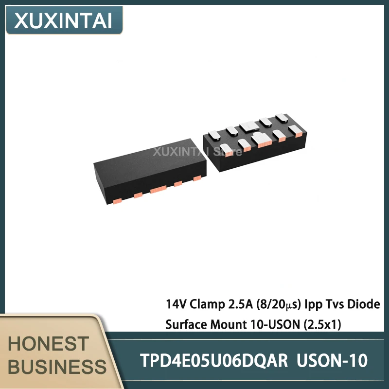 50Pcs/Lot TPD4E05U06DQAR TPD4E05U06 14V Clamp 2.5A (8/20µs) Ipp Tvs Diode Surface Mount 10-USON (2.5x1)
50Pcs/Lot TPD4E05U06DQAR TPD4E05U06 14V Clamp 2.5A (8/20µs) Ipp Tvs Diode Surface Mount 10-USON (2.5x1)