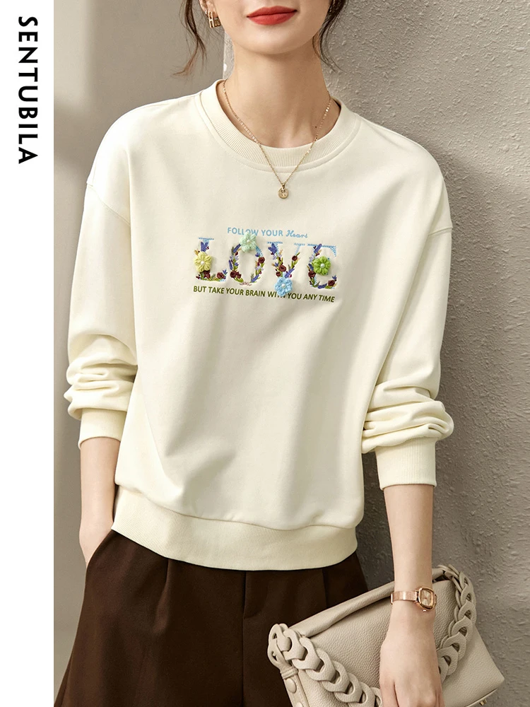 Sentubila Casual Loose Tops Sweater For Women 2023 Spring Fashion O-Neck Penelled Embroidery Basic Long Sleeves Women Blouses
Sentubila Casual Loose Tops Sweater For Women 2023 Spring Fashion O-Neck Penelled Embroidery Basic Long Sleeves Women Blouses