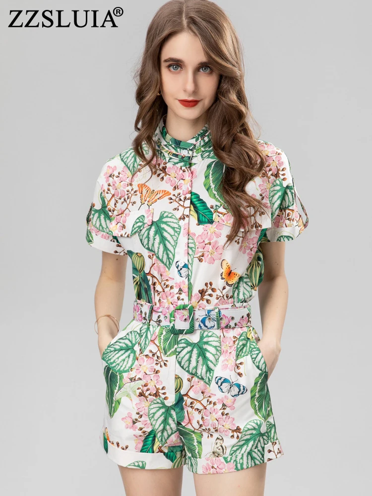 ZZSLUIA Vintage Shorts Suits For Women Floral Printed Stand Collar Shirts+Shorts Twinset Fashion Outfits Female Clothing Sets
ZZSLUIA Vintage Shorts Suits For Women Floral Printed Stand Collar Shirts+Shorts Twinset Fashion Outfits Female Clothing Sets