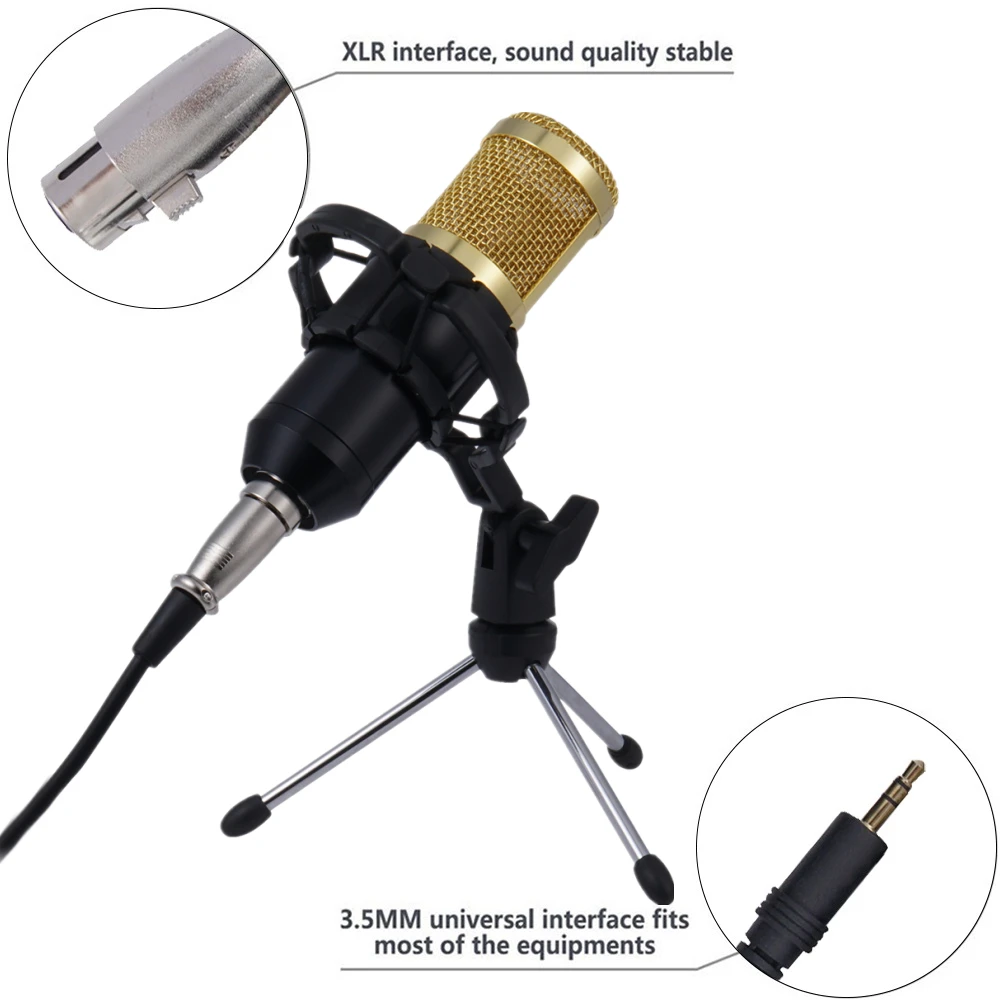 BM-800 Professional Condenser Microphone BM800 Microphone for Computer KTV Radio Braodcasting Singing Recording BM 800
BM-800 Professional Condenser Microphone BM800 Microphone for Computer KTV Radio Braodcasting Singing Recording BM 800