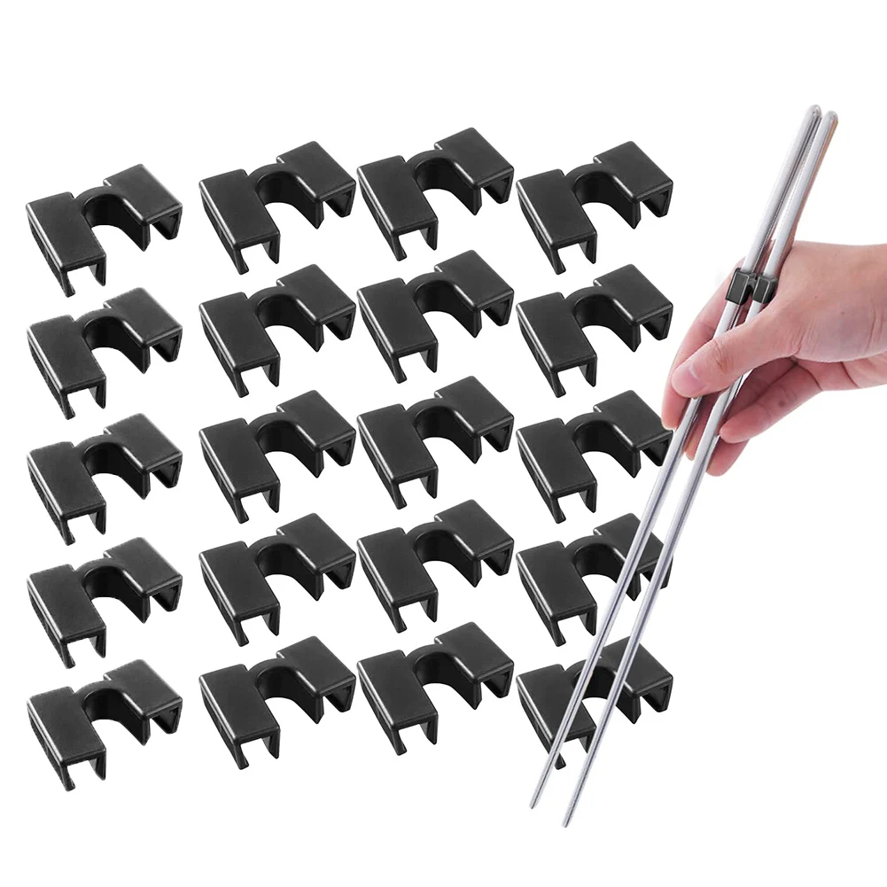 

20pcs Reusable Chopstick Helper Connector Small Assistant For Kids Adults Training Beginner Learner Accessories