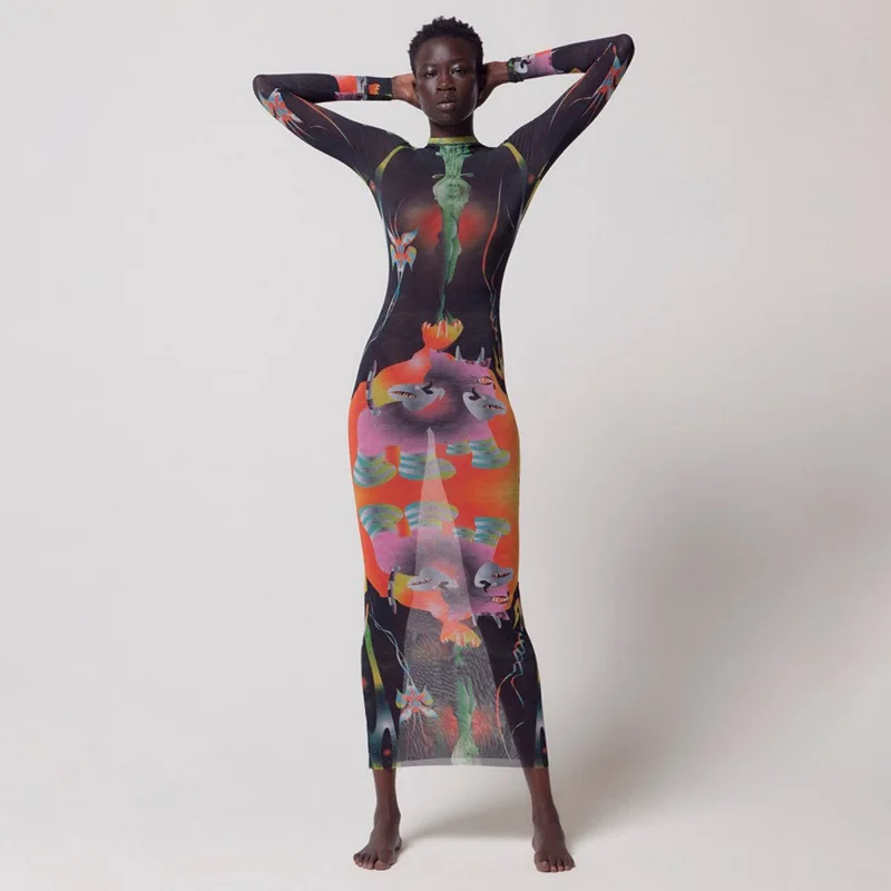Stretchy Maxi Dress Women Elegant Print Long Sleeve Y2K Bodycon Robe Skinny Streetwear Fashion Fenale Dress Aesthetic Vestidos
Stretchy Maxi Dress Women Elegant Print Long Sleeve Y2K Bodycon Robe Skinny Streetwear Fashion Fenale Dress Aesthetic Vestidos