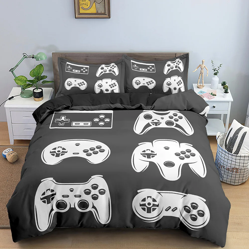 Teens Video Games Comforter Duvet Cover King Size Gamepad Controller for Kids Boys Girls Youth Game Bedding Set
Teens Video Games Comforter Duvet Cover King Size Gamepad Controller for Kids Boys Girls Youth Game Bedding Set