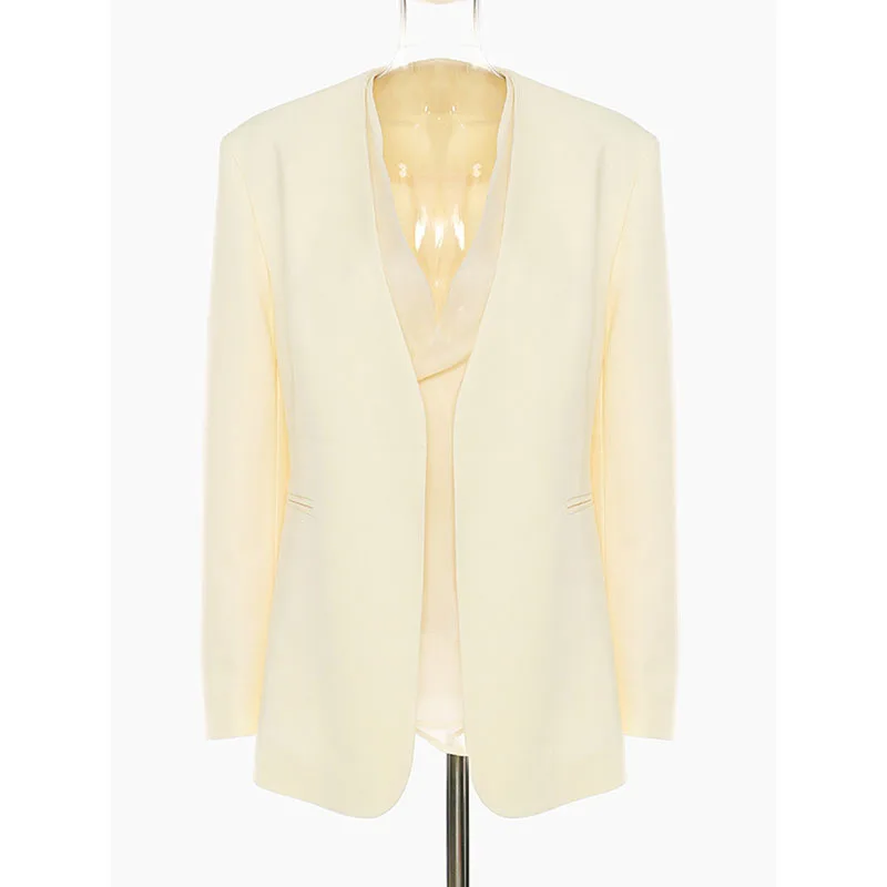 SeeBeautiful Casual Simple Fake Two-piece Bandage Blazer Coat V-neck Long Sleeve Spring Summer 2022 New Fashion Q262
SeeBeautiful Casual Simple Fake Two-piece Bandage Blazer Coat V-neck Long Sleeve Spring Summer 2022 New Fashion Q262