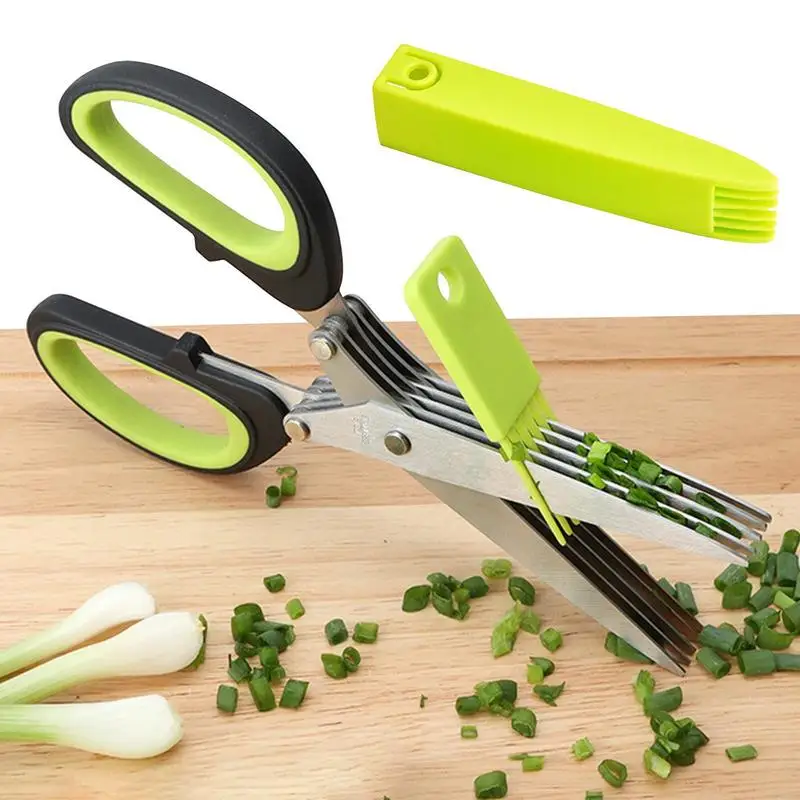 Stainless Steel Multi Layer Scissors 5 Layers Herb Cutting Shears With Safety Cover Multifunctional Trimmer For Vegetable Meat
Stainless Steel Multi Layer Scissors 5 Layers Herb Cutting Shears With Safety Cover Multifunctional Trimmer For Vegetable Meat