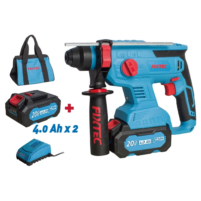 FIXTEC Li-Ion Battery 20V Brushless Power Tools Drill Set Cordless Brushless Rotary Hammer No-Load Speed 0-1400rpm 
FIXTEC Li-Ion Battery 20V Brushless Power Tools Drill Set Cordless Brushless Rotary Hammer No-Load Speed 0-1400rpm