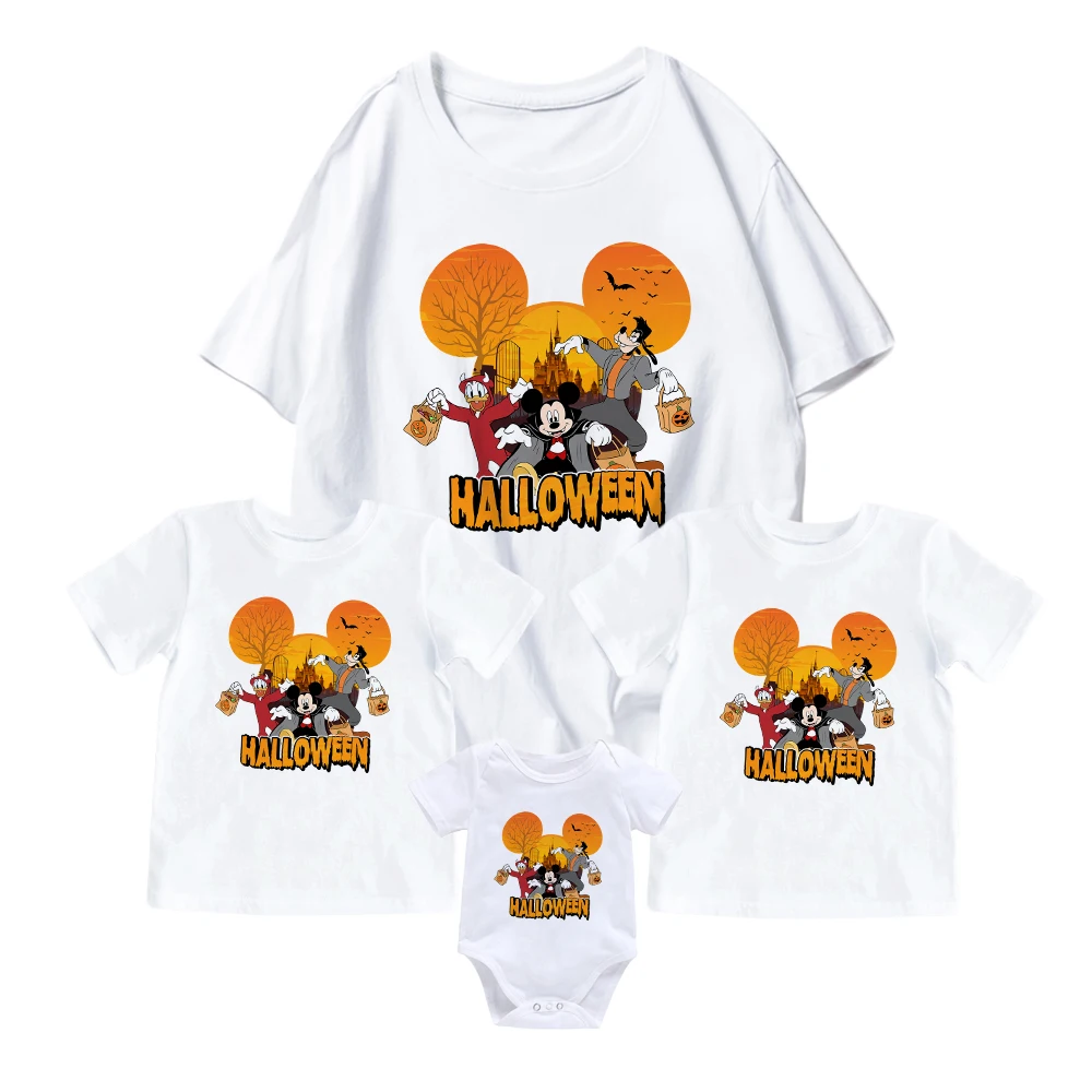 Disney White Short Sleeve Halloween Series Mother Kids Clothes Mickey Donald Goofy Dropship Hot Sell Family Look Matching Trendy
Disney White Short Sleeve Halloween Series Mother Kids Clothes Mickey Donald Goofy Dropship Hot Sell Family Look Matching Trendy