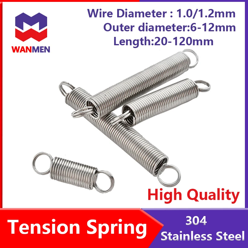 5Pcs Tension Spring Helical Pullback Extension Tension Coil Spring Wire Diameter 1.0mm 1.2mm 304 Stainless Steel
5Pcs Tension Spring Helical Pullback Extension Tension Coil Spring Wire Diameter 1.0mm 1.2mm 304 Stainless Steel