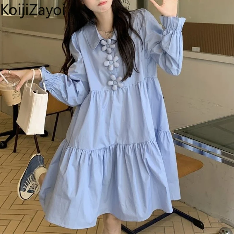 Koijizayoi Harajuku Women Shirt Dress Spring Autumn Fashion Solid A Line Dresses Office Lady Sweet Loose Vestidos Japan Style
Koijizayoi Harajuku Women Shirt Dress Spring Autumn Fashion Solid A Line Dresses Office Lady Sweet Loose Vestidos Japan Style