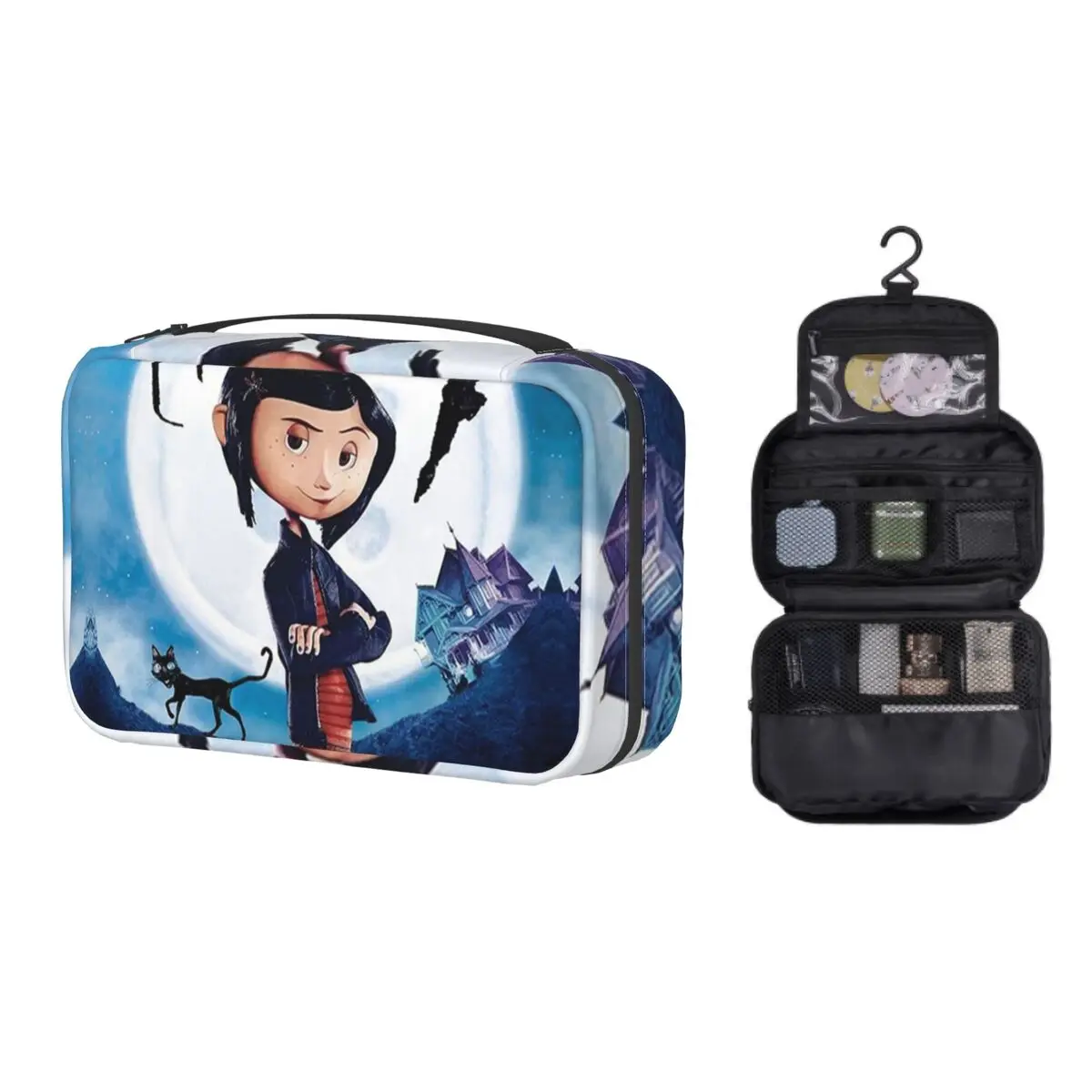 Fashion Coraline Other Mother Spooky Film Travel Toiletry Bag for Women Hanging Makeup Cosmetic Bag Dopp Kit
Fashion Coraline Other Mother Spooky Film Travel Toiletry Bag for Women Hanging Makeup Cosmetic Bag Dopp Kit