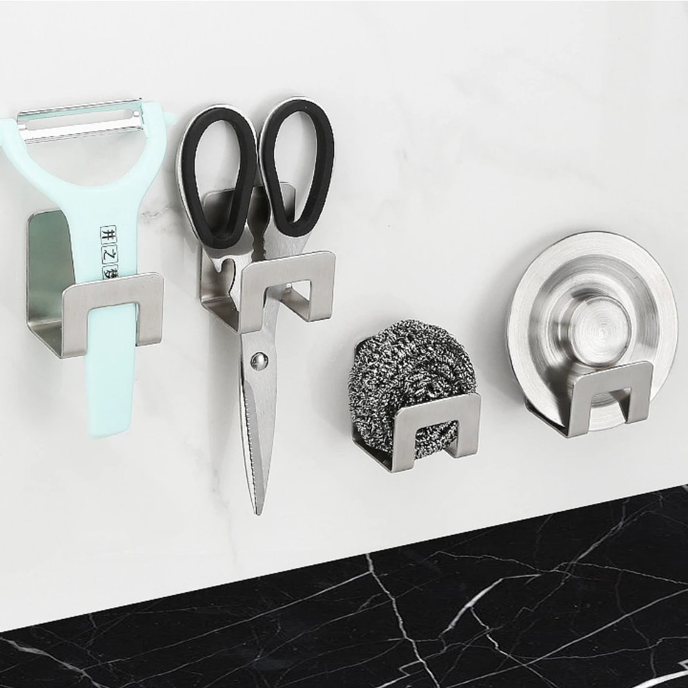 Kitchen Stainless Steel Sponges Holder Drain Drying Rack Self Adhesive Sink Kitchen Hooks Hanger Accessories Storage Organizer
Kitchen Stainless Steel Sponges Holder Drain Drying Rack Self Adhesive Sink Kitchen Hooks Hanger Accessories Storage Organizer
