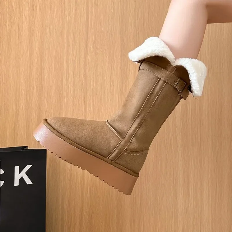 Shoes for Women 2023 Knee-High Women's Boots Warm Snow Boots Women Belt Buckle Round Toe Slip on Platform Non Slip Shoes Ladies 
Shoes for Women 2023 Knee-High Women's Boots Warm Snow Boots Women Belt Buckle Round Toe Slip on Platform Non Slip Shoes Ladies