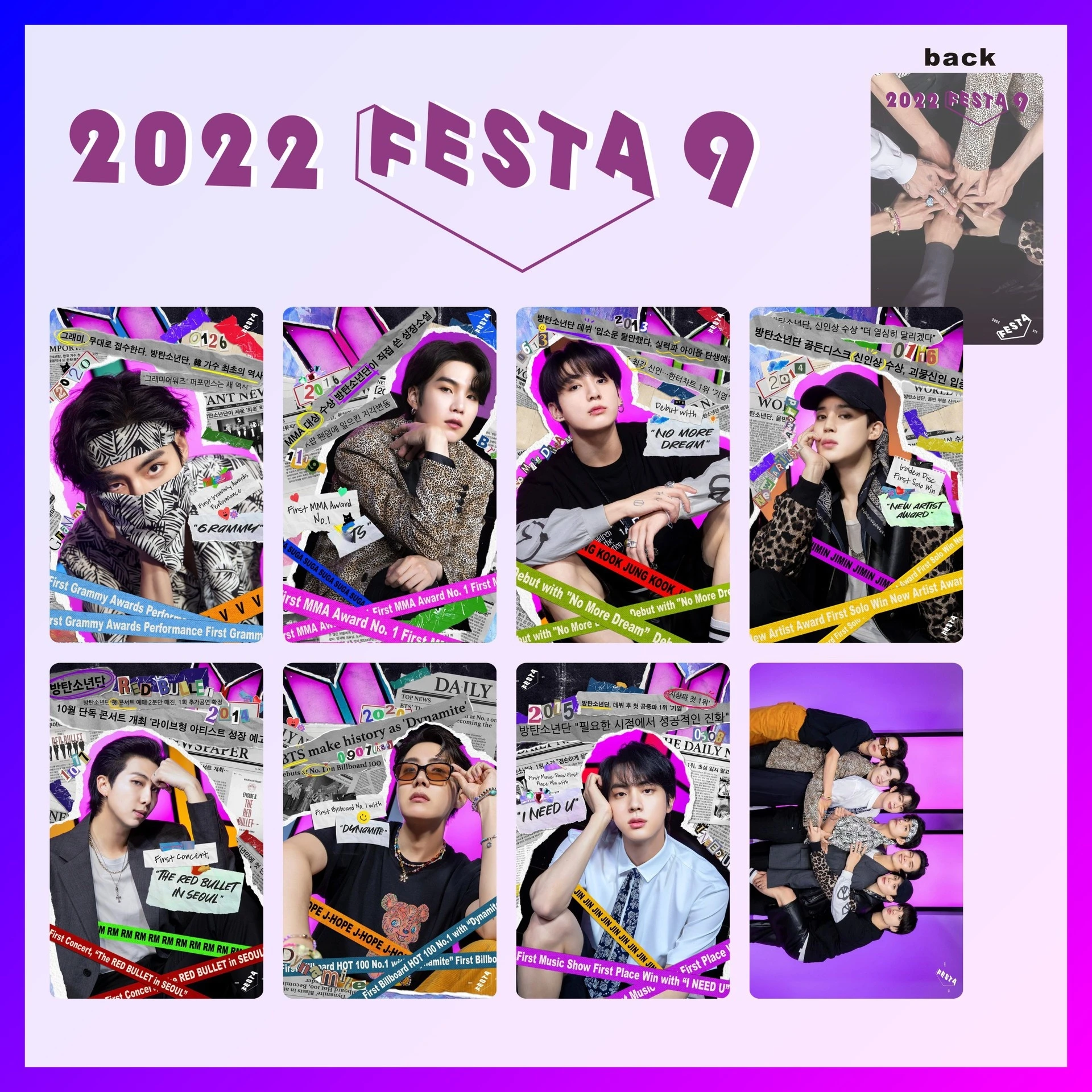 7pcs/set KPOP Bangtan Boys FESTA9 CollectionCard StarCard PhotoCard Smallcard New Korea Group Thank You Card K-POP JK V JIN RM
7pcs/set KPOP Bangtan Boys FESTA9 CollectionCard StarCard PhotoCard Smallcard New Korea Group Thank You Card K-POP JK V JIN RM