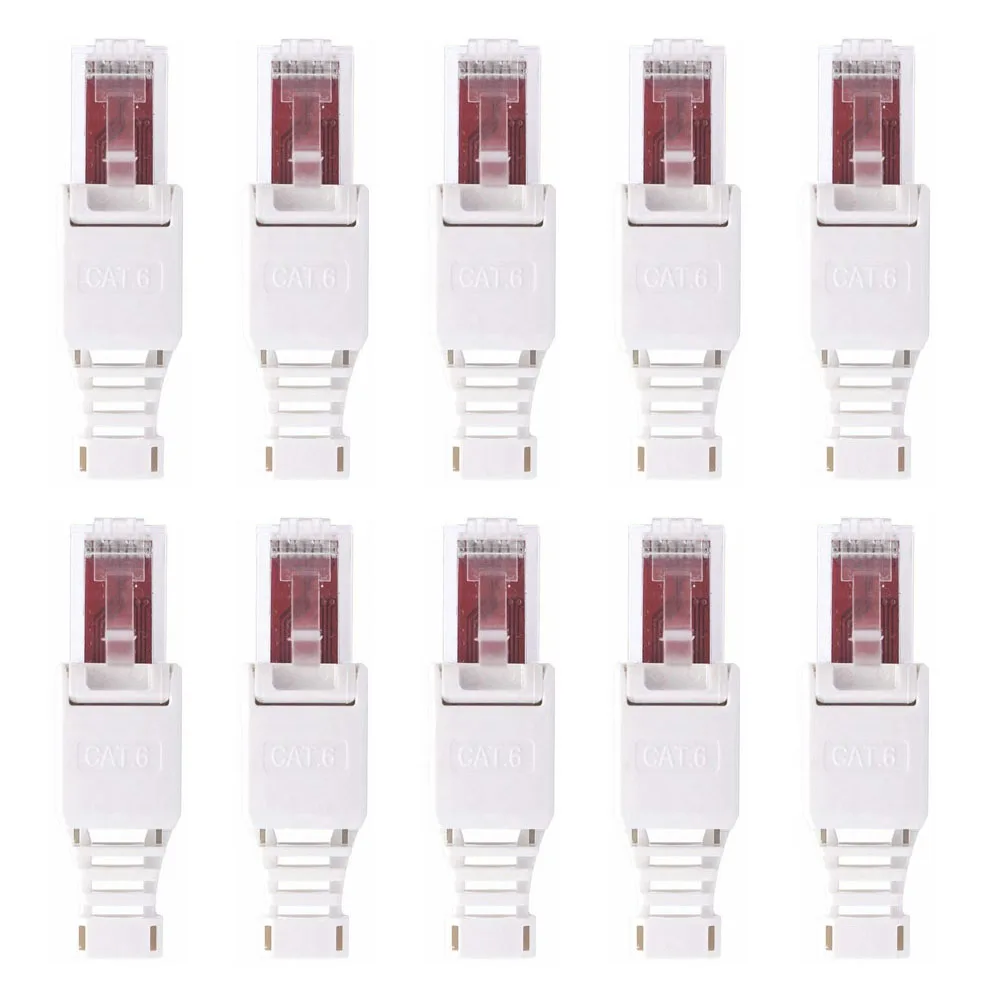 10PCS Network Connectors Crimp Free RJ45 CAT6 LAN UTP Cable Plug Without Tools CAT6 Network Installation Cable Patch Connectors
10PCS Network Connectors Crimp Free RJ45 CAT6 LAN UTP Cable Plug Without Tools CAT6 Network Installation Cable Patch Connectors