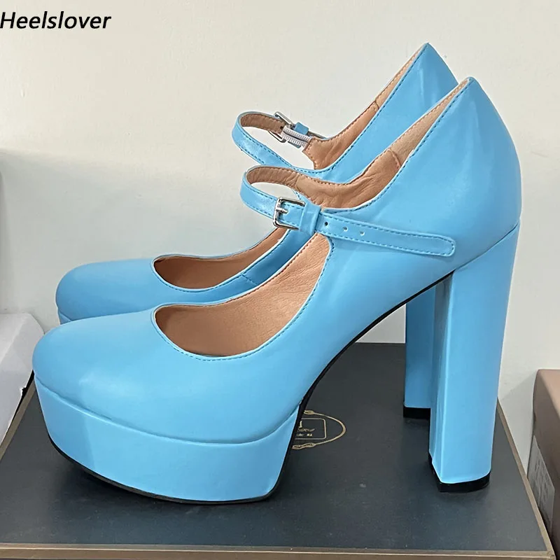 Ahhlsion Women Spring Pumps Mary Janes Style Faux Leather Round Toe Buckle Pretty Sky Blue Party Shoes Ladies US Size 5-20
Ahhlsion Women Spring Pumps Mary Janes Style Faux Leather Round Toe Buckle Pretty Sky Blue Party Shoes Ladies US Size 5-20