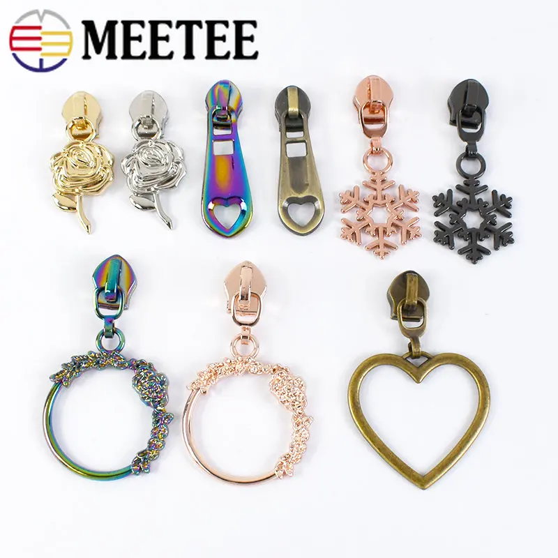 

5/10/30Pcs Meetee 5# Zipper Sliders for Nylon Zips O Ring Zippers Pull Tapes Clothe Sewing Slider Head Bag Decoration Zip Puller