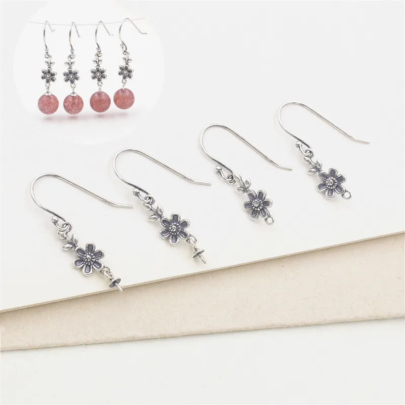 1 Pair 925 Sterling Silver Flower Women's Earrings Retro Style Pearl Ear Hook DIY Jewelry Making Supplies Accessories
1 Pair 925 Sterling Silver Flower Women's Earrings Retro Style Pearl Ear Hook DIY Jewelry Making Supplies Accessories