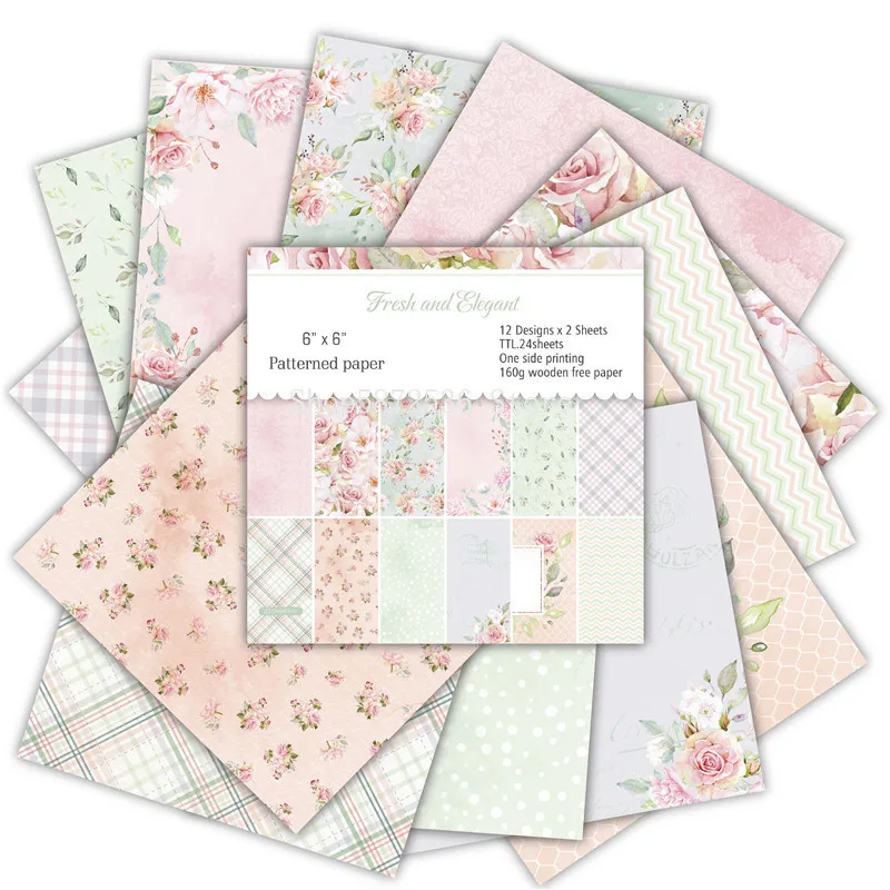 24 Sheets 6X6quot;fresh And Elengant Pattern Creative Scrapbooking Paper Pack Handmade Craft Paper Craft Background Pad
24 Sheets 6X6quot;fresh And Elengant Pattern Creative Scrapbooking Paper Pack Handmade Craft Paper Craft Background Pad