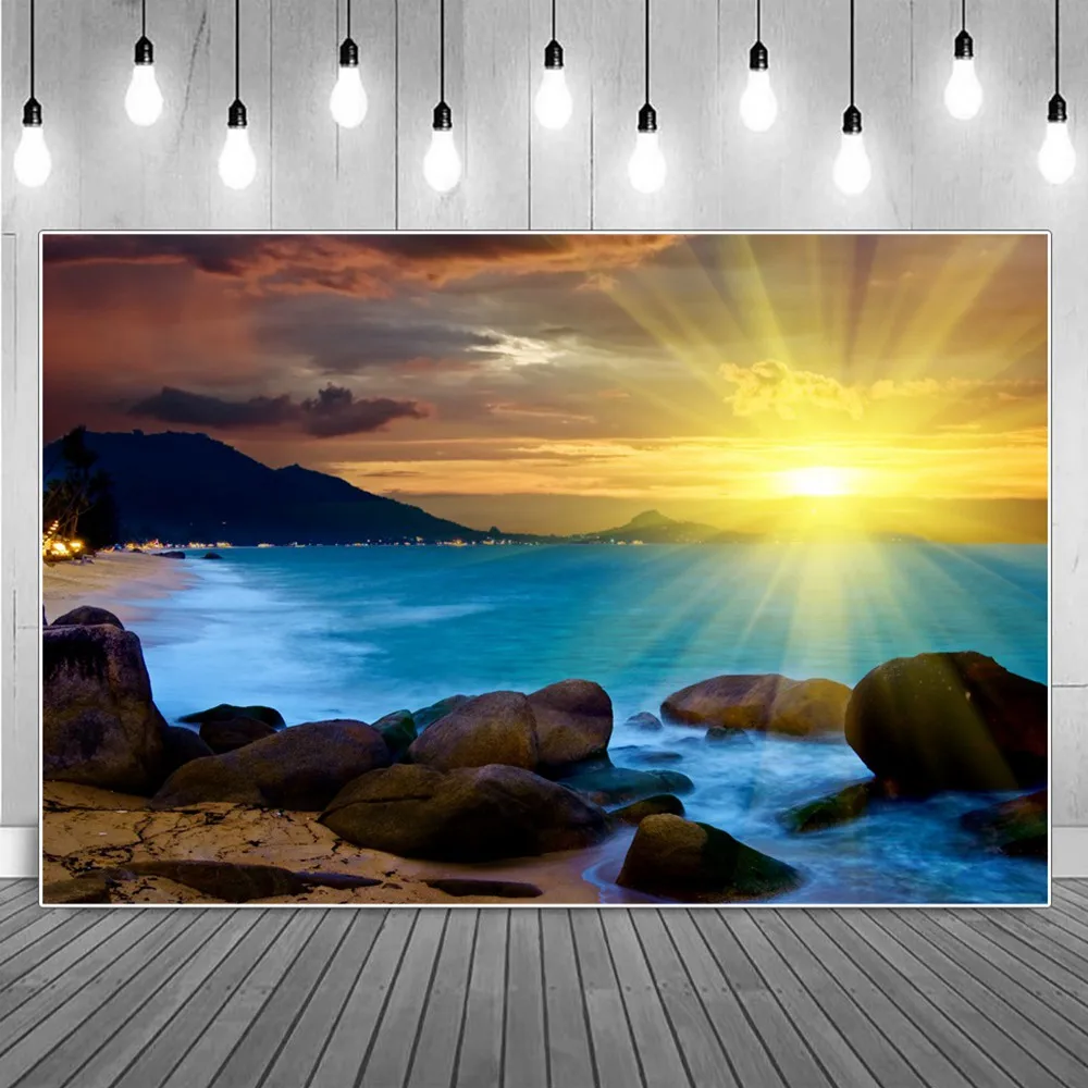 Sunrise Sea Rocks Lights Beach Morning Scenic Photography Backgrounds Summer Holiday Home Party Decoration Photo Backdrops Props
Sunrise Sea Rocks Lights Beach Morning Scenic Photography Backgrounds Summer Holiday Home Party Decoration Photo Backdrops Props
