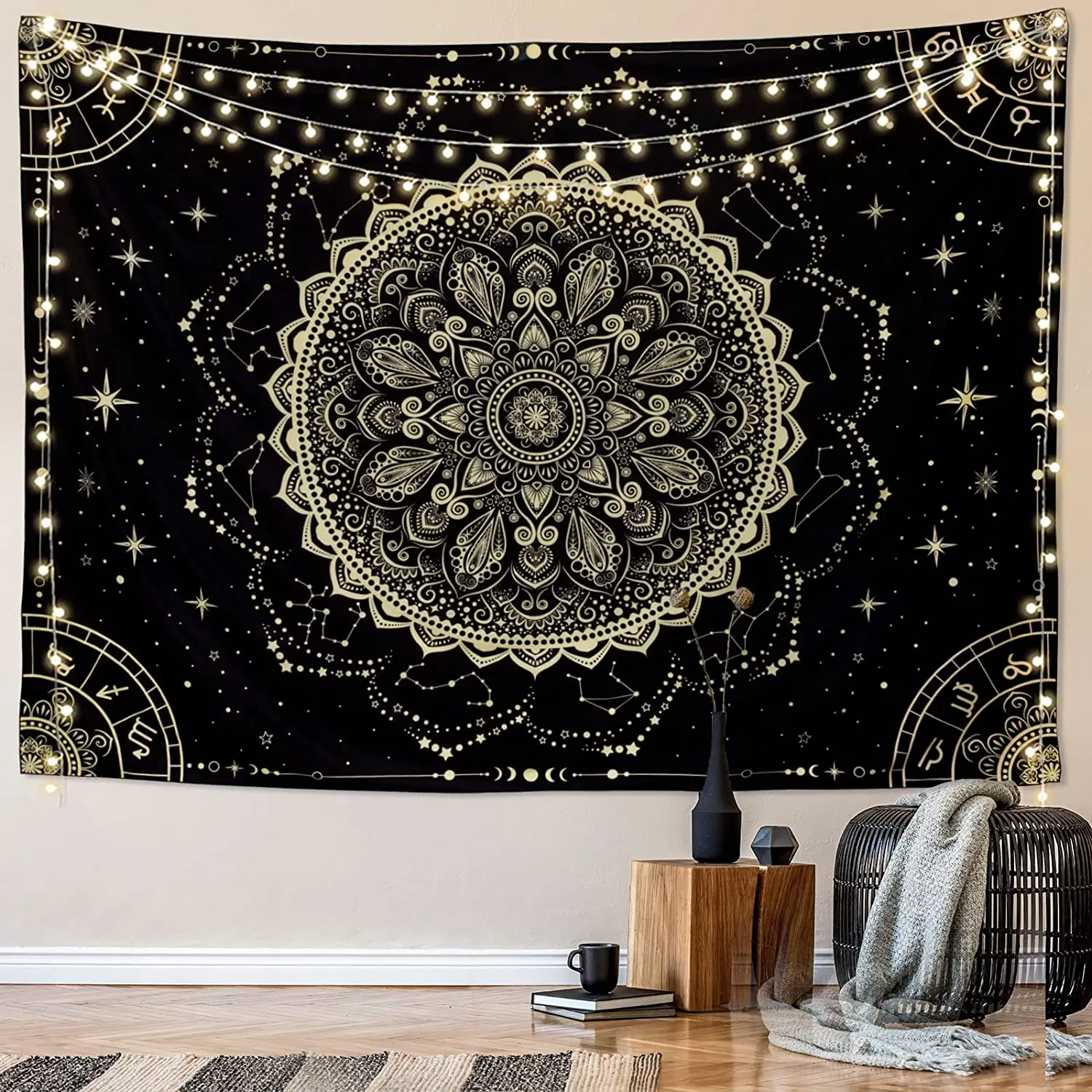 Black Golden Mandala Tapestry Astrology Wall Hanging Bedroom Aesthetic Hippie Wall Art Room Decor Bohemian Home Tapiz Pared
Black Golden Mandala Tapestry Astrology Wall Hanging Bedroom Aesthetic Hippie Wall Art Room Decor Bohemian Home Tapiz Pared