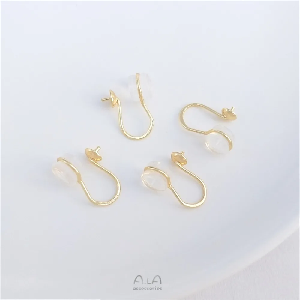14K gold-wrapped half-hole pearl tray Ear bone clip Silicone ear clip diy earring accessories without ear holes
14K gold-wrapped half-hole pearl tray Ear bone clip Silicone ear clip diy earring accessories without ear holes