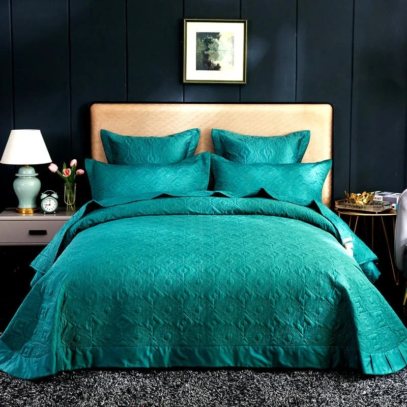 Premium Long Staple Cotton Bedspread Pillow shams Ultra Soft Solid color Geometric Stitched Quilt Coverlet with Quilted Shams
Premium Long Staple Cotton Bedspread Pillow shams Ultra Soft Solid color Geometric Stitched Quilt Coverlet with Quilted Shams