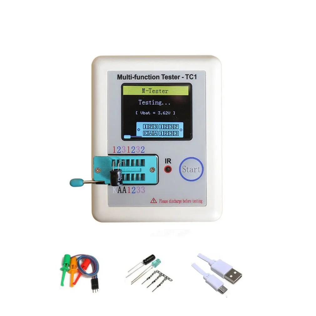 Multifunc Transistor Tester Lcr-Tc1 Full Color Graphic Display With Battery Tft Diode Triode Capacitance ESR Resistor Test Mete
Multifunc Transistor Tester Lcr-Tc1 Full Color Graphic Display With Battery Tft Diode Triode Capacitance ESR Resistor Test Mete
