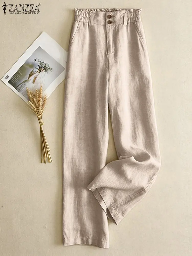 Women Straight Pants ZANZEA Fashion Solid Maxi Trousers 2022 Sping Vintage High Waist Pantalon Casual OL Long Palazzo Oversized
Women Straight Pants ZANZEA Fashion Solid Maxi Trousers 2022 Sping Vintage High Waist Pantalon Casual OL Long Palazzo Oversized