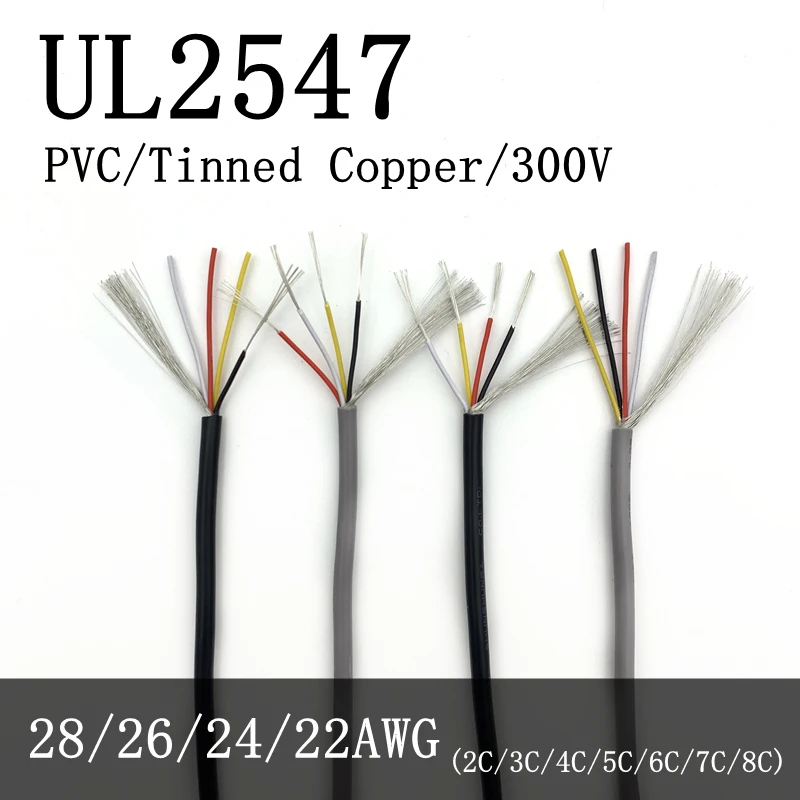 10M Shielded Wire 32AWG 30AWG 28AWG 26AWG 24AWG 22AWG Audio 2-3-4Cores Headphone Control Copper Signal Cable UL2547
10M Shielded Wire 32AWG 30AWG 28AWG 26AWG 24AWG 22AWG Audio 2-3-4Cores Headphone Control Copper Signal Cable UL2547