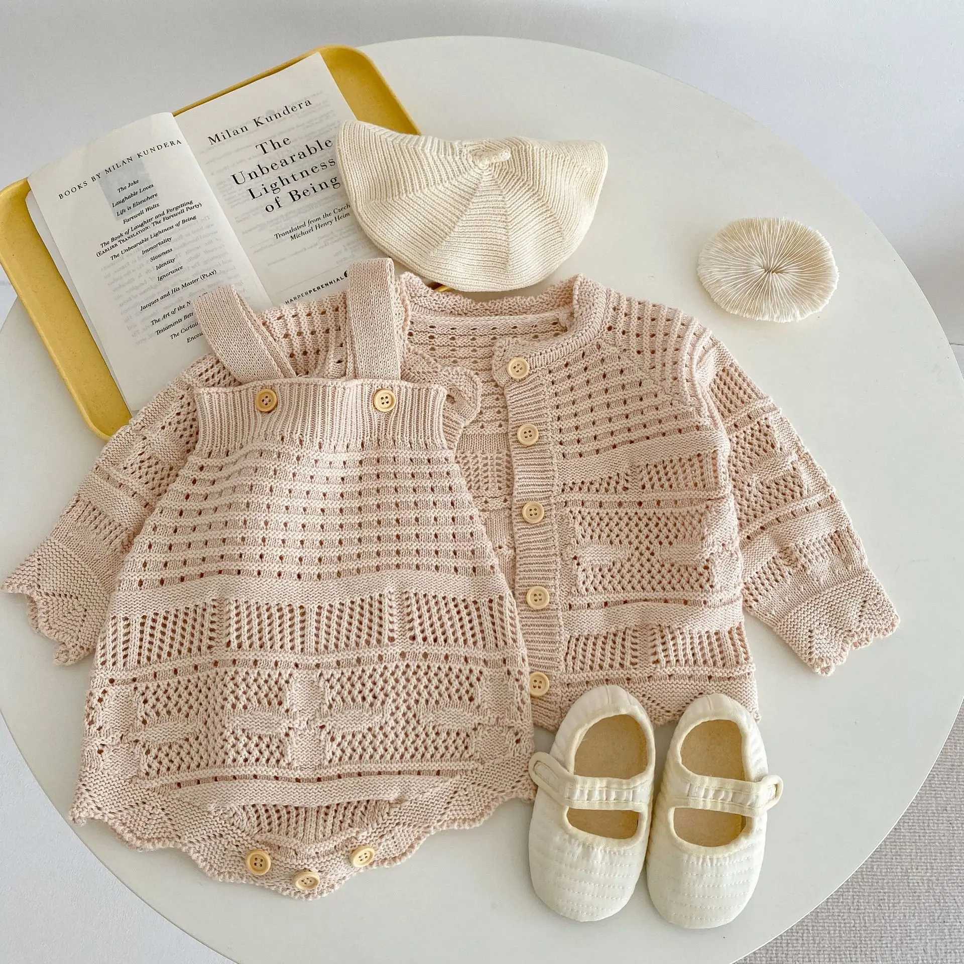 Girl Kid Simple Sling Hollow Out Infant Versatile Jumpsuit Toddler Girls New Knitted Cardigan Gentle Solid Single Breast Sweater
Girl Kid Simple Sling Hollow Out Infant Versatile Jumpsuit Toddler Girls New Knitted Cardigan Gentle Solid Single Breast Sweater