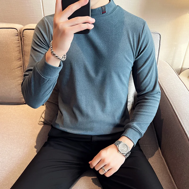 British Style Men Spring High Quality Casual Long-sleeved T-shirts/Male High Collar Slim Fit Thickening Keep Warm T-shirts S-3XL
British Style Men Spring High Quality Casual Long-sleeved T-shirts/Male High Collar Slim Fit Thickening Keep Warm T-shirts S-3XL