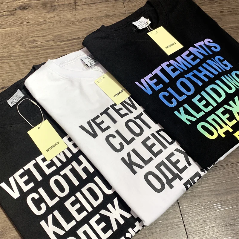 VETEMENTS Cotton Colorful Letter Large T-Shirt Vintage 1:1 Embroidered High Street Couple Sports Short Sleeve
VETEMENTS Cotton Colorful Letter Large T-Shirt Vintage 1:1 Embroidered High Street Couple Sports Short Sleeve