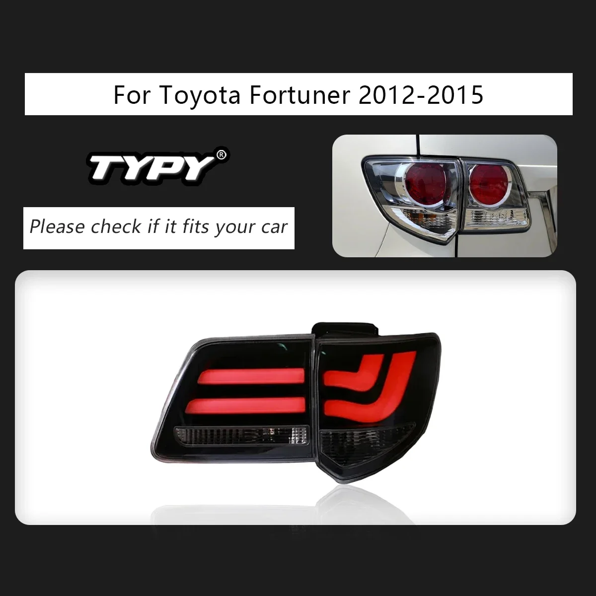 Автомобильные аксессуары TYPY, задние фонари в сборе для Toyota Fortuner 2012-2015, задние фонари DRL, тормозной сигнал поворота
Автомобильные аксессуары TYPY, задние фонари в сборе для Toyota Fortuner 2012-2015, задние фонари DRL, тормозной сигнал поворота