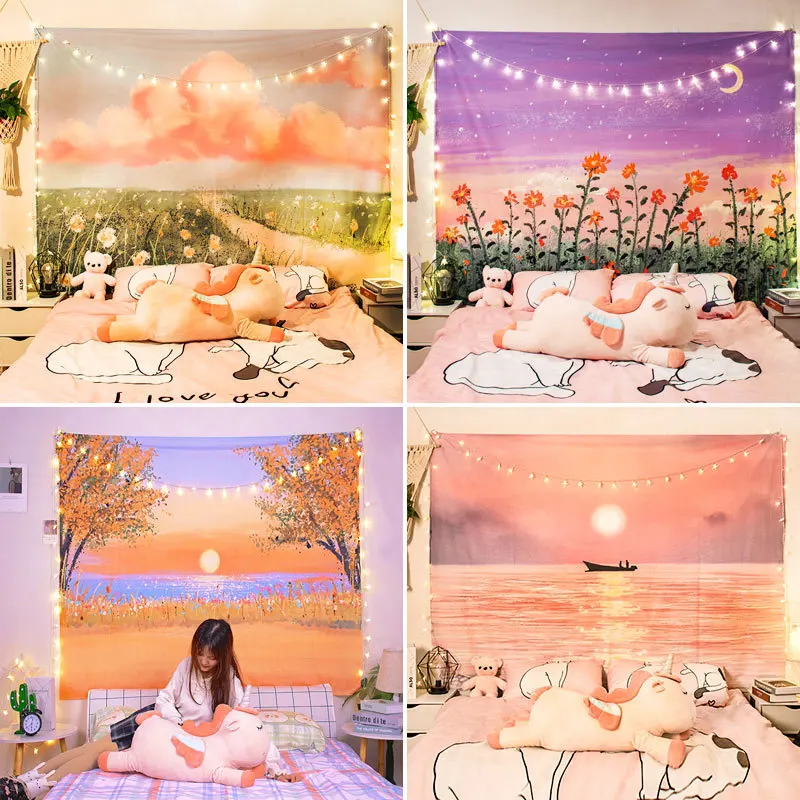 Ins watercolor oil painting background cloth Nordic landscape tapestry hanging cloth bedside cloth decorative wall room bedroom
Ins watercolor oil painting background cloth Nordic landscape tapestry hanging cloth bedside cloth decorative wall room bedroom
