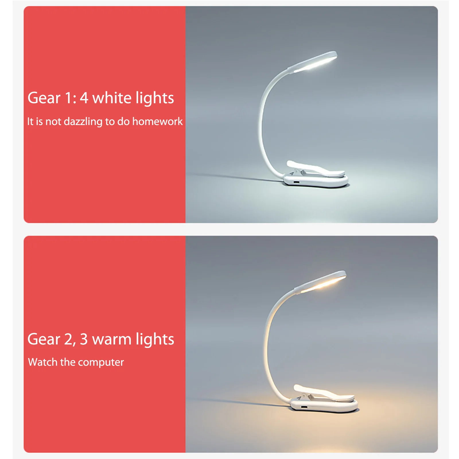 Rechargeable Book Lamp 3 Lighting Modes Computer Clamp Lamps 360-degree Adjustment Working Clip Lights Daily Use
Rechargeable Book Lamp 3 Lighting Modes Computer Clamp Lamps 360-degree Adjustment Working Clip Lights Daily Use