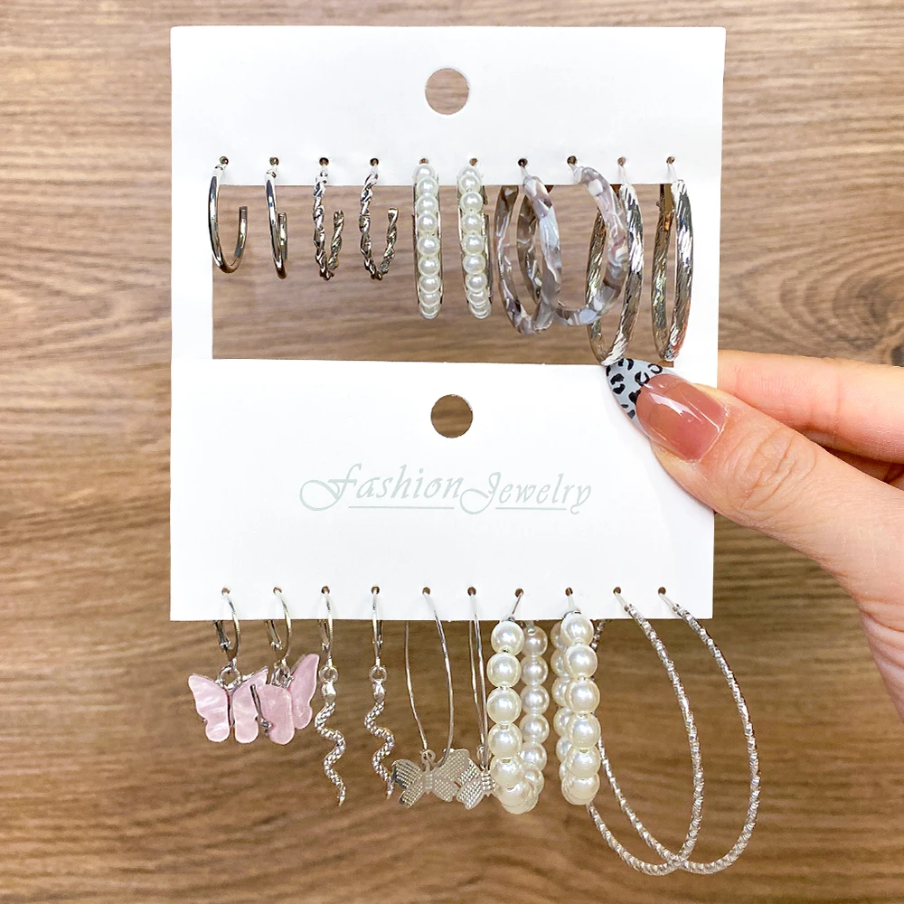 EN Trendy Silver Color Butterfly Hoop Earrings Set for Women Girls Geometric Irregular Metal Resin Acrylic Earrings Jewelry
EN Trendy Silver Color Butterfly Hoop Earrings Set for Women Girls Geometric Irregular Metal Resin Acrylic Earrings Jewelry
