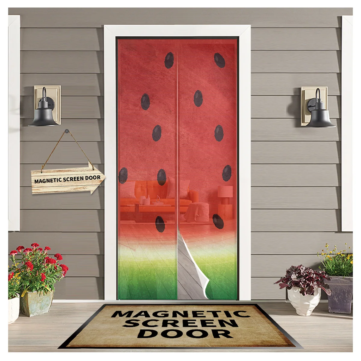 Watermelon Fruit Cartoon New Bedroom Door Curtain Magnetic Mosquito Screen Kitchen Door Voile Fabric Mosquito Net
Watermelon Fruit Cartoon New Bedroom Door Curtain Magnetic Mosquito Screen Kitchen Door Voile Fabric Mosquito Net