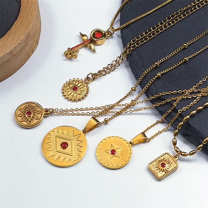 Korean Vintage Round Pendant Necklace Y2K for Women Stainless Steel Geometric Red Enamel Necklaces Clavicle Chain Kpop Jewelry
Korean Vintage Round Pendant Necklace Y2K for Women Stainless Steel Geometric Red Enamel Necklaces Clavicle Chain Kpop Jewelry